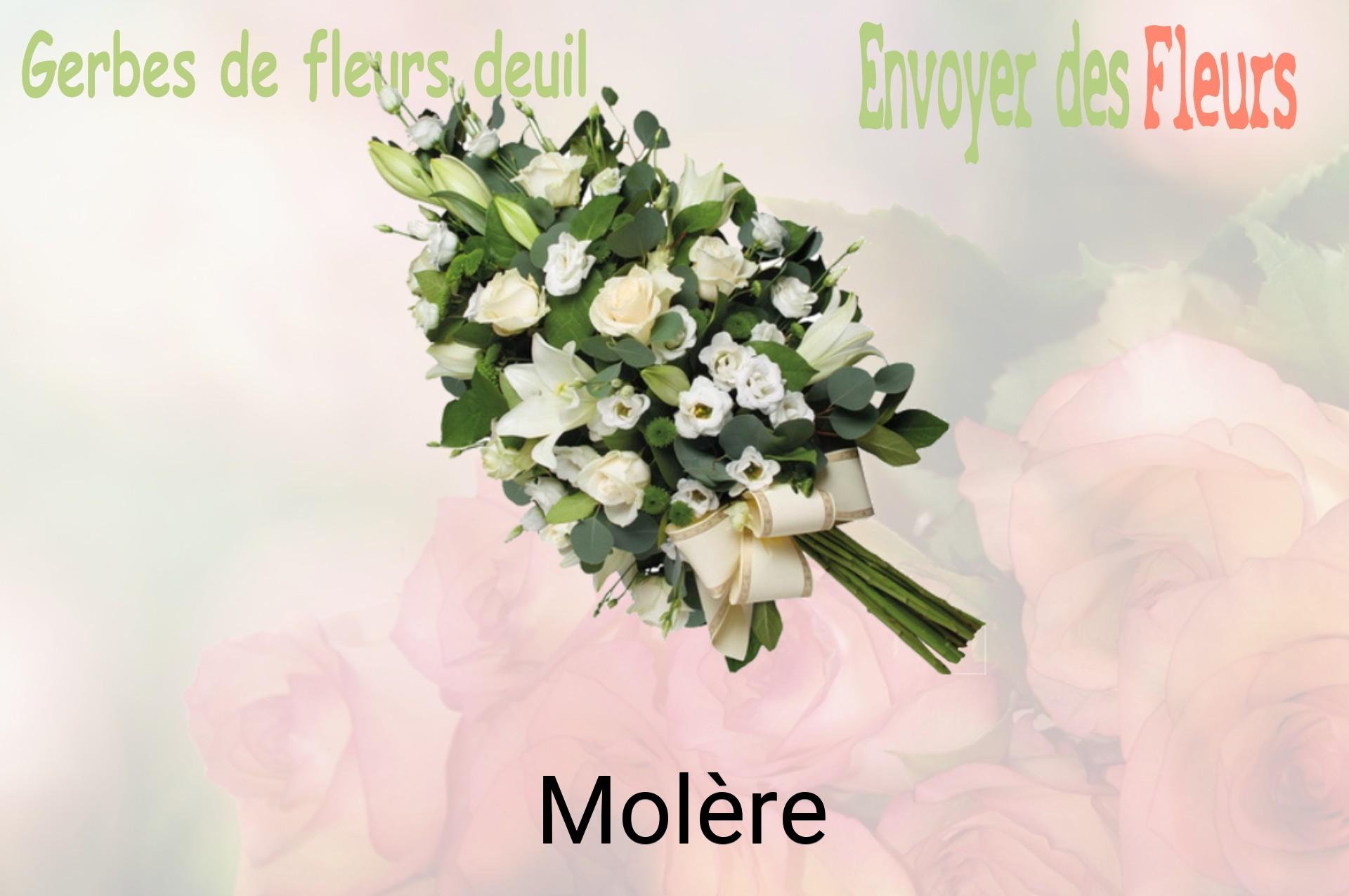 Gerbe de fleurs de deuil livrée à Molère